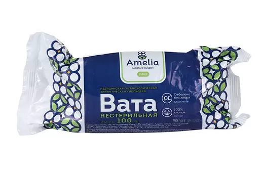 Вата Амелия хирург н/стер, 100 г