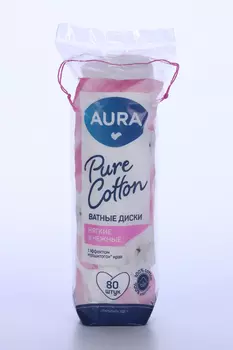 Ватные диски Аура, 80 шт