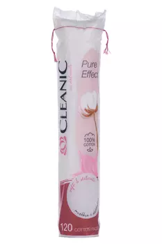 Ватные диски CLEANIC с верёвочкой, 120 шт