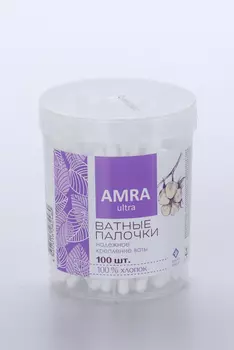 Ватные палочки Амра, 100 шт, (цилиндр)