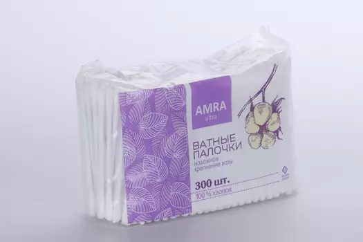 Ватные палочки Амра, 300 шт