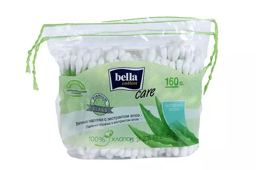 Ватные палочки Бэлла с экстр алоэ, 160 шт, полиэтилен