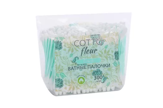 Ватные палочки Cotto Fleur classic, 300 шт, пакет