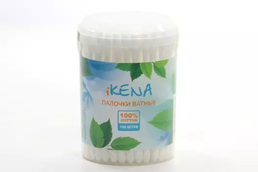 Ватные палочки Икена, 100 шт, банка