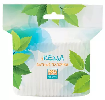 Ватные палочки Икена, 100 шт, пакет