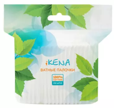 Ватные палочки Икена, 200 шт, пакет