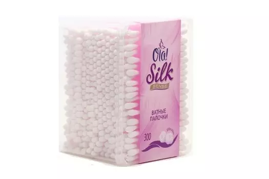 Ватные палочки Ола силк сенс, 300 шт, коробка пласт