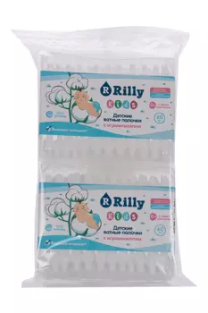 Ватные палочки Rilly kids с ограничителем детские, 60 шт, 2 шт