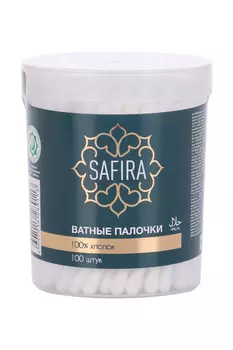 Ватные палочки SAFIRA, 100 шт, цилиндр