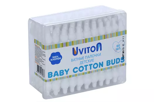 Ватные палочки Uviton д/новорожденных с ограничителем