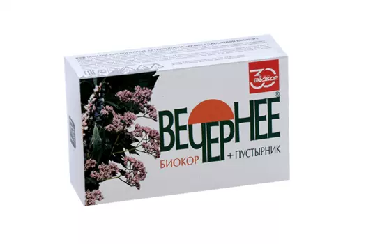 Вечернее+пустырник Биокор, 120 шт, драже