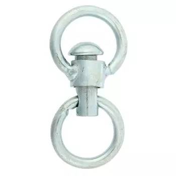 Вертлюг неразбор №3 большой общая длина 8,1 см диаметр кольца 3,8 см толщина проволоки 0,6 см