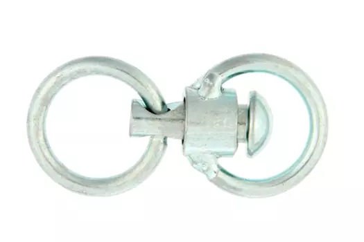 Вертлюг неразборный №1 малый общая длина 5,8 см диаметр кольца 2,8 см толщина проволоки 0,3 см