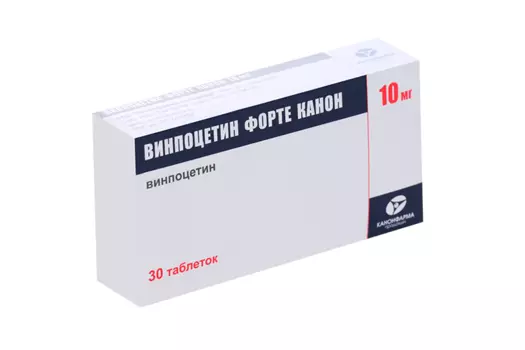 Винпоцетин форте Канон 10 мг, 30 шт, таблетки