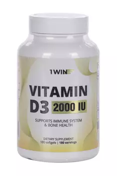 Витамин Д3 2000 МЕ 1WIN, 180 шт, капсулы БАД