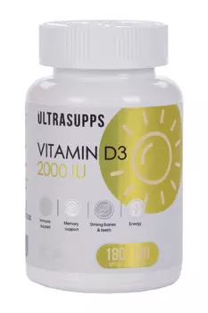 Витамин Д3 2000 МЕ ULTRASUPPS, 180 шт, капсулы мягкие