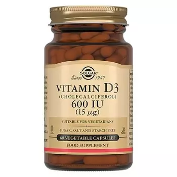 Витамин Д3 600 МЕ, 240 мг, 60 шт, капсулы