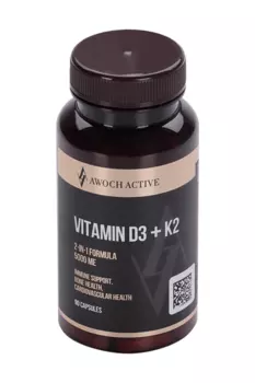 Витамин Д3+К2 Awochactive, 450 мг, 90 шт, капсулы