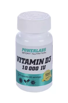 Витамин Д3 PowerLabs 10000 IU, 90 шт, капсулы