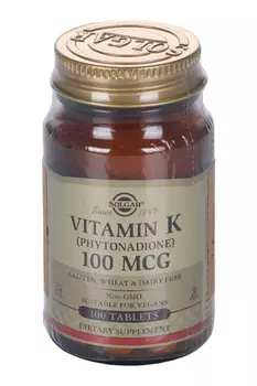 Витамин К Солгар 100 мкг, 100 шт, таблетки
