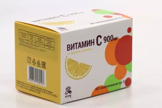 Витамин С 900 лимон, 5 г, 20 шт, пакет-саше