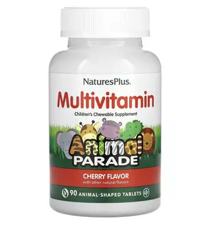 Витаминно-минеральный комплекс Animal Parade Source of Life дет со вкусом вишни, 90 шт, таблетки жевательные