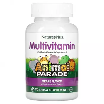 Витаминно-минеральный комплекс Animal Parade Source of Life дет вкус ассорти, 90 шт, таблетки жевательные