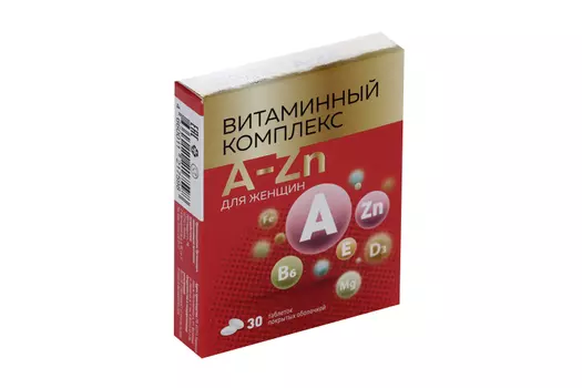 Витаминный комплекс от А до Цинка д/женщин, 30 шт, таблетки