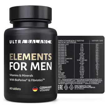 Витамины и минералы UltraBalance Elements for Men Premium, 60 шт, таблетки
