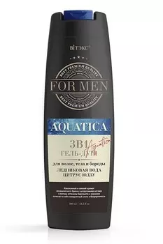ВИТЭКС For MEN AQUATICA 3в1 Гель-душ для волос ЛЕДНИКОВАЯ ВОДА и ЦИТРУС ЮДЗУ 400мл