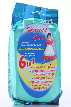 Влажные салфетки Хаус люкс универсальные антибактериальные 80 шт