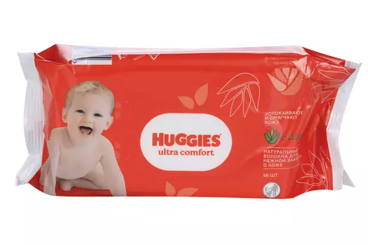Влажные салфетки HUGGIES ultra comfort, 56 шт