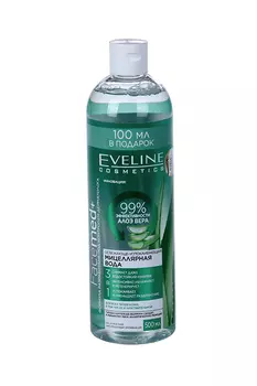 Вода мицеллярная EVELINE Facemed+ 3 в 1 успокаивающая с алоэ, 500 мл