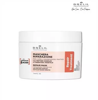 Восстанавливающая маска Brelil professional AMINO TREATMENT для поврежденных волос 220мл.