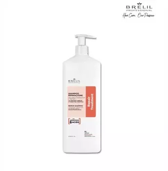 Восстанавливающий шампунь Brelil professional AMINO TREATMENT для поврежденных волос, 1000мл.