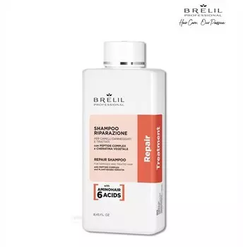 Восстанавливающий шампунь Brelil professional AMINO TREATMENT для поврежденных волос, 250 мл.