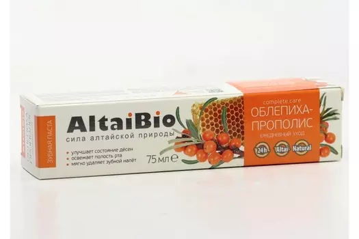 З/паста АлтайБио ежедневный уход облепиха/прополис, 75 мл