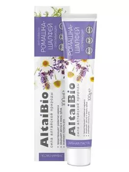 З/паста АлтайБио отбеливающая антитабак ромашка/шалфей, 75 мл