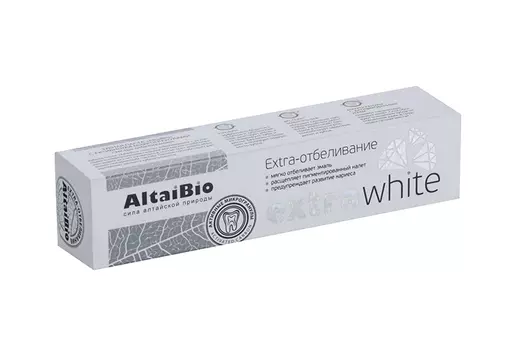 З/паста АлтайБио с активными микрогранулами Экстра отбеливание, 75 мл