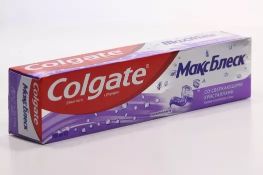 З/паста Колгейт Макс Блеск с отбелив пластинками/кристальная мята, 100 мл