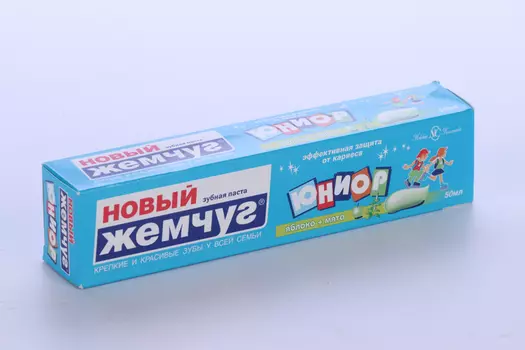 З/паста Новый Жемчуг юниор яблоко/мята, 50 мл
