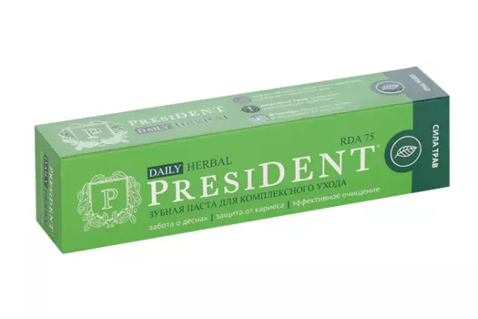 З/паста PRESIDENT Daily Herbal, 68 г, (75 RDA) (4605370034134)