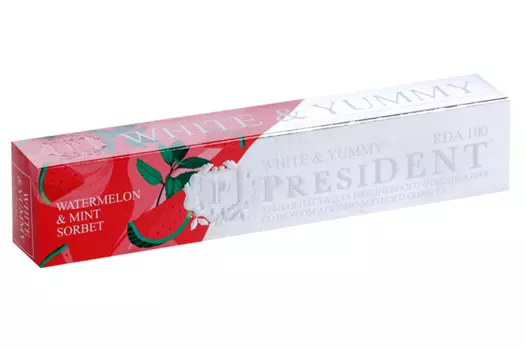 З/паста ПрезиДент Уайт энд Ямми Арбузно-мятный сорбет, 75 г