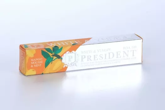 З/паста ПрезиДент Уайт энд Ямми Манго-мусс с мятой, 75 г