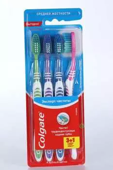 З/щетка COLGATE средней жесткости эксперт чистоты 3+1 в подарок