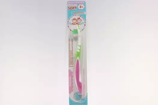 З/щетка Рома+Машка д/детей (2-9 лет), розово-зеленая