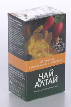 Зеленый Чай Алтай с Шиповником и Зверобоем, 100 г