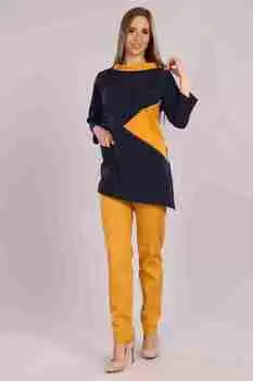 Жакет медицинский ИридаМед м-261 р52 черничный/горчичный