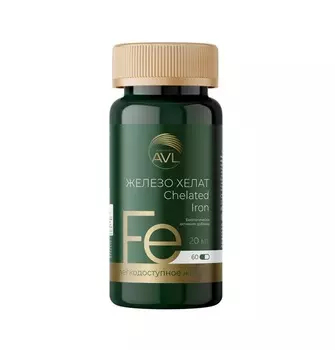 Железо хелат (бисглицинат), 60 шт, капсулы