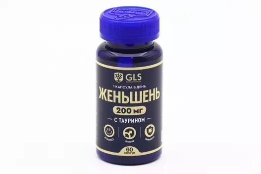 Женьшень, 200 мг, 60 шт, капсулы